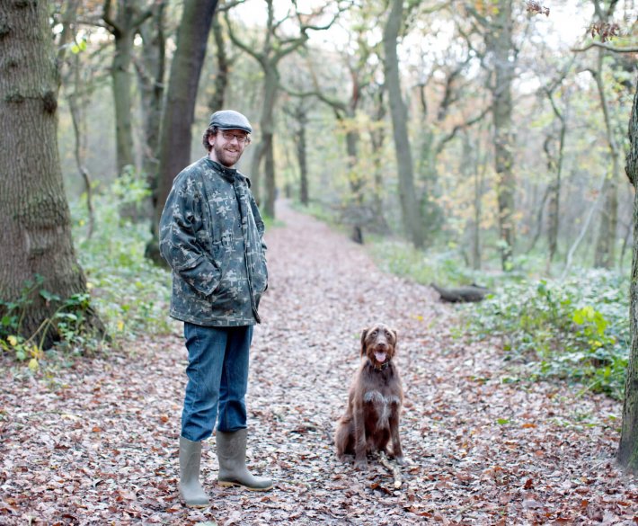 Man and Dog in Parkland